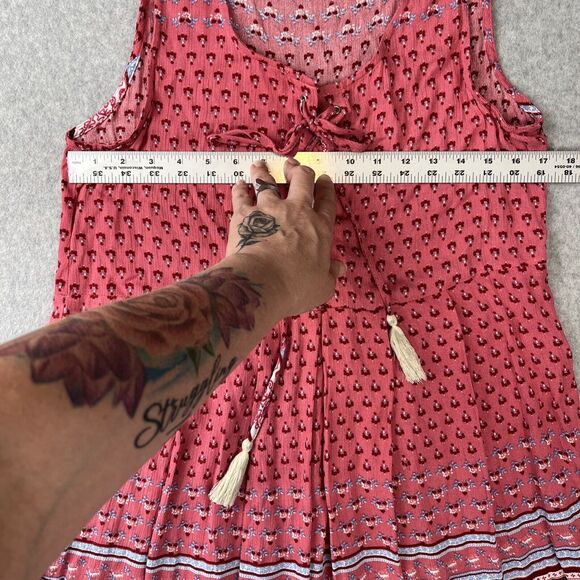 UMGEE Bohemian‎ Boho Floral Dress Size Small Cotton Poly Blend Sleeveless Flirty - Picture 5 of 6